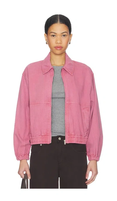 Free People Birdie Cotton Bomber Jacket In Pink