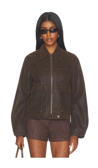 Free People X We The Free Blair Faux Suede Sierra Jacket In Chocolate Torte
