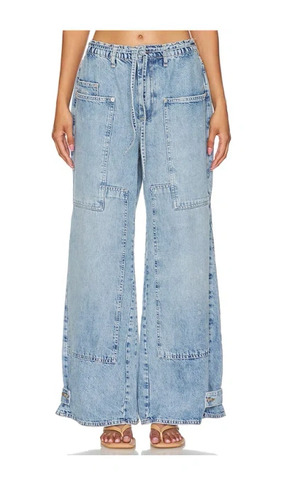 Free People X We The Free Curvy Outlaw Wide Leg Pants In 细雨灰