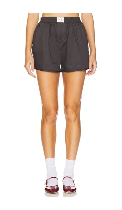 Free People X We The Free Day To Day Solid Boxer In Black