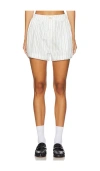 Free People Day To Day Stripe Boxer Shorts In Ivory Combo