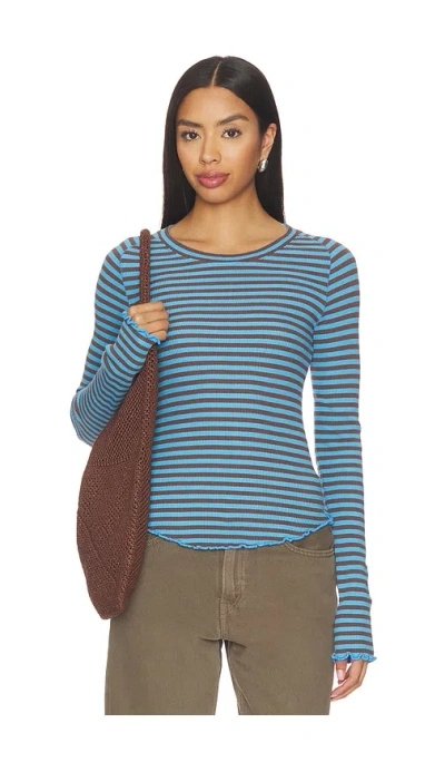 Free People X We The Free Easy Does It Striped Tee In Black