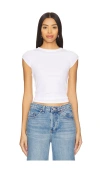 Free People Ever Had Cap Sleeve Cotton T-shirt In White
