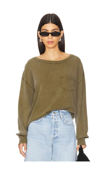 Free People Shirt Fade Into You In Olive