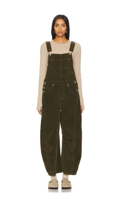 Free People X We The Free Good Luck Cord Overall In Dark Green