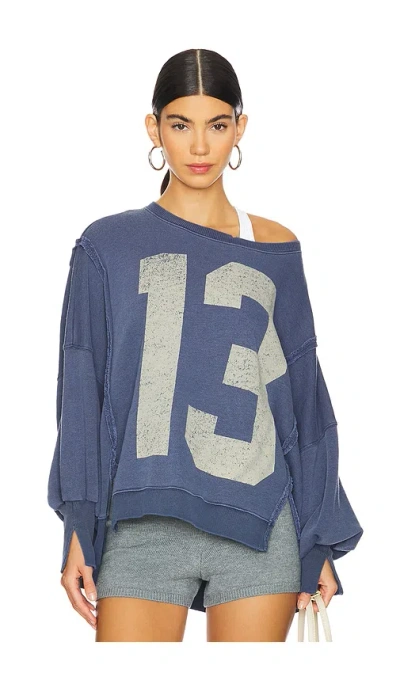 Free People X We The Free Graphic Camden Sweatshirt In Blue