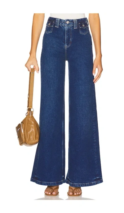 Free People X We The Free Kellee High Rise Palazzo Wide Leg In Blue