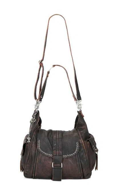 Free People X We The Free Leigh Distressed Hobo Bag In Brown