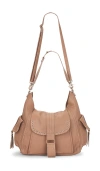 Free People X We The Free Leigh Distressed Hobo Bag In Brown