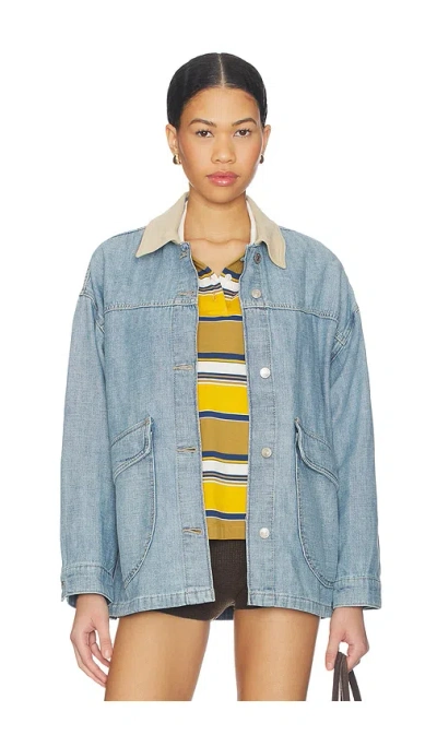 Free People X We The Free Lemon Denim Jacket In Blue