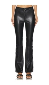 Free People Level Up Faux Leather Slit Cuff Pants In Black
