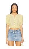 Free People X We The Free Little Cloud Shirt In Banana Cream