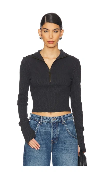 Free People X We The Free Midnight 1/2 Zip Sweater In 블랙