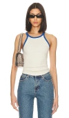 Free People Only One Ringer Stretch Cotton Tank In Ivory Combo