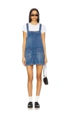 Free People X We The Free Overall Smock Mini Dress In Sapphire Wash