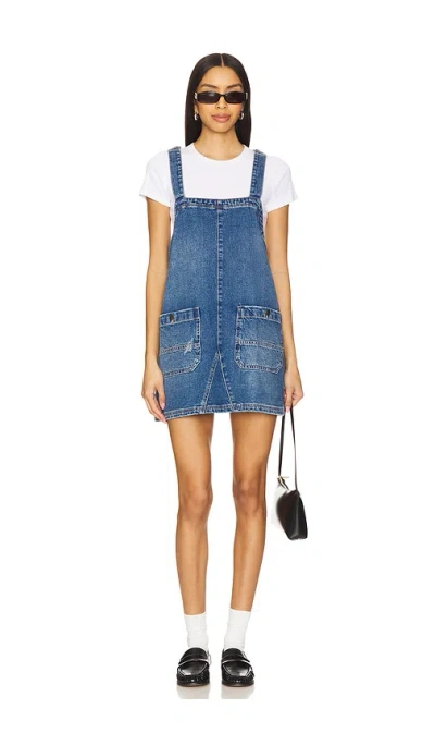 Free People X We The Free Overall Smock Mini Dress In Sapphire Wash
