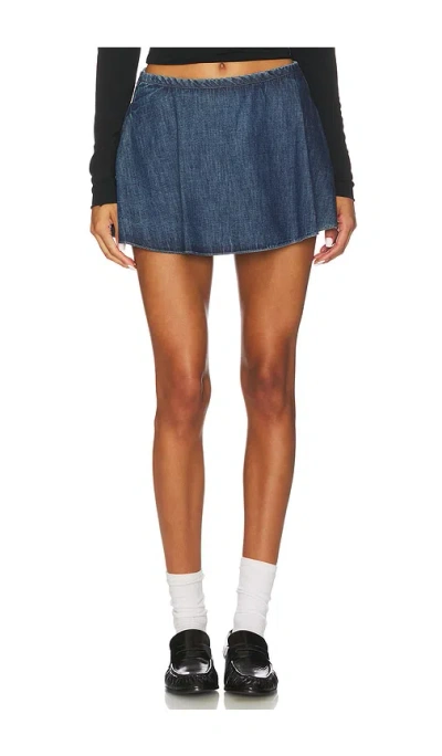 Free People X We The Free Paradise Found Denim Skort In Blue