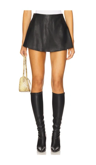 Free People X We The Free Paradise Found Faux Leather Skort In Black