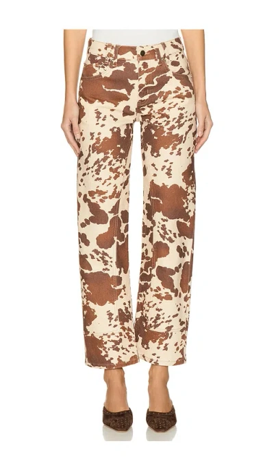 Free People X We The Free Risk Taker Printed Wide Leg In Brown