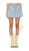 Free People X We The Free Roselle Denim Mini Skirt In Blue