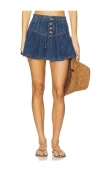 Free People X We The Free Roselle Denim Mini Skirt In High Tide