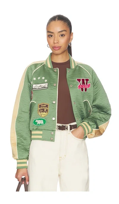 Free People X We The Free Star Power Souvenir Jacket In Green