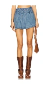 Free People X We The Free Stephie Denim Skort In Bella Blue