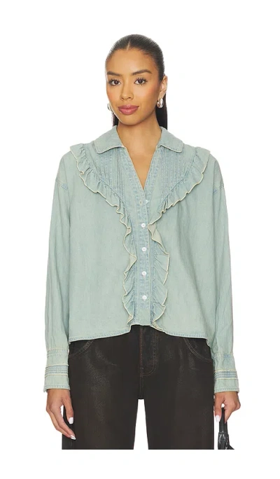 Free People X We The Free Tattered And Ruffled Top In Multi