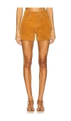 Free People Womens Dark Honey Tippi Vegan Suede Shorts In Brown