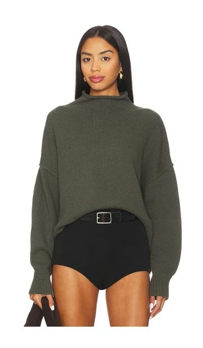 Free People X We The Free Torres Rolls Neck Sweater In Green