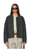 Free People X We The Free Vinny Faux Leather Bomber In 블랙