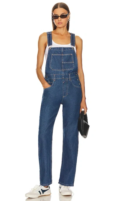 Free People X We The Free Ziggy Denim Overall In Sapphire Blue