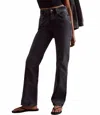 Free People Xena Slim Straight Nonstretch Denim Jeans In Grey