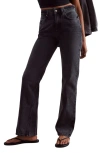 Free People Xena Slim Straight Nonstretch Denim Jeans In Dark Night
