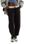 Free People You Wish Tie Waist Sweatpants In Black