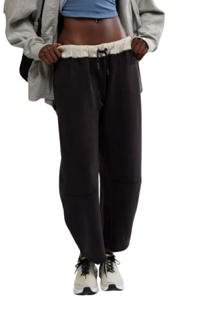 Free People You Wish Tie Waist Sweatpants In Black