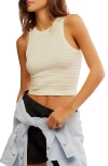 Free People You're Up Stripe Rib Crop Tank In Neutral Combo