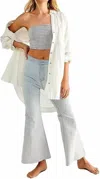 Free People Youthquake Crop Flare Jean In Bleachout