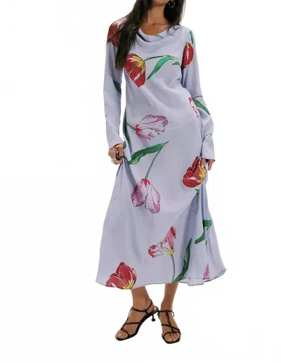 Free People Zadie Midi Dress In Light Purple In Multi