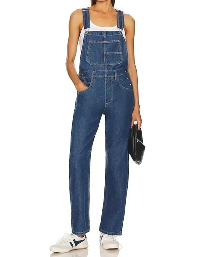Free People Ziggy Denim Overall In Sapphire Blue