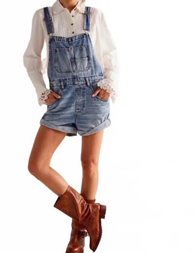 Free People Ziggy Shortalls In Follow Your Heart In Blue