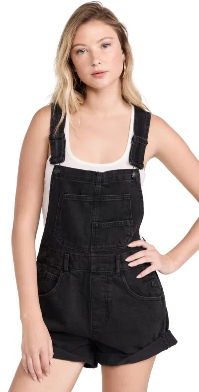 Free People Ziggy Shortalls Mineral Black