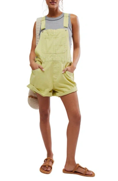 Free People Ziggy Shortalls In Sunny Lime