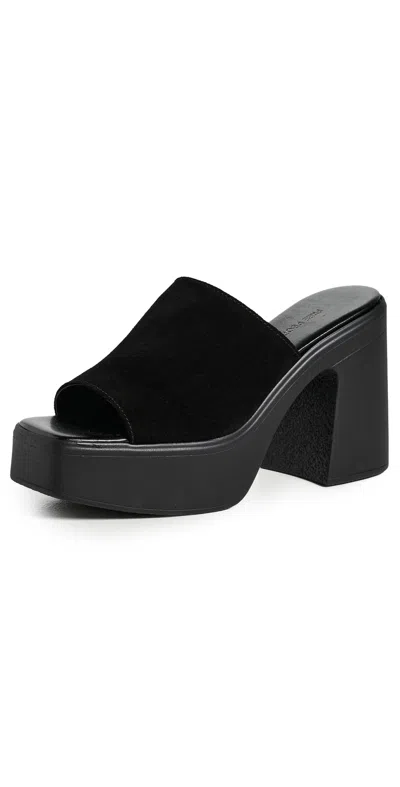 Free People Zoe Platform Sandals Black Tide Suede