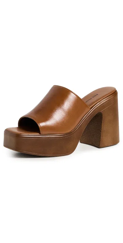 Free People Zoe Platform Sandals Chestnut Leather In Brown