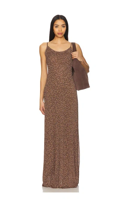 Free People Zoey Printed Maxi Dress In Brown