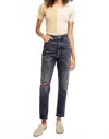 Free People Zuri High-rise Mom Jeans In Black In Blue