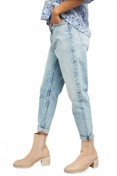 Free People Zuri Mom Jeans In Lived In Blue In Multi
