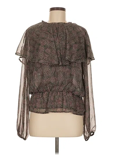 Pre-owned Free Press 3/4 Sleeve Blouse In Brown