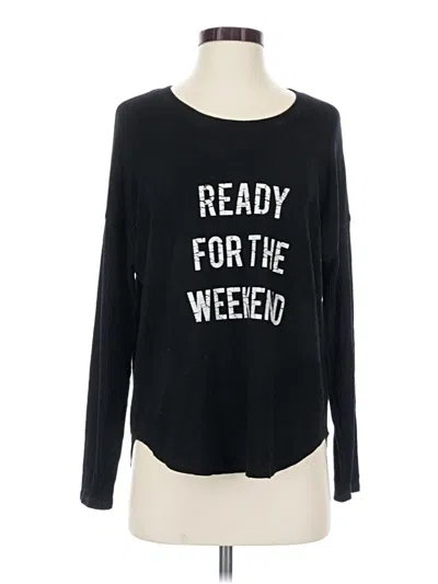 Pre-owned Free Press Long Sleeve T-shirt In Black